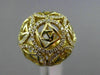ESTATE WIDE .55CT DIAMOND 14KT YELLOW GOLD 3D OPEN FILIGREE DOME SHAPE FUN RING