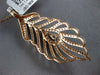 ESTATE LARGE 1.40CT DIAMOND 14KT WHITE & ROSE GOLD MULTI LEAF TEAR DROP PENDANT