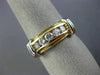 ESTATE WIDE .40CT DIAMOND 14K WHITE & YELLOW GOLD 5 STONE ANNIVERSARY RING #2155