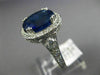 ESTATE LARGE 9.14CT DIAMOND & AAA SAPPHIRES 14KT WHITE GOLD OVAL ENGAGEMENT RING