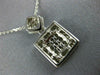 .56CT DIAMOND 14KT WHITE GOLD 3D ROUND & PRINCESS INVISIBLE SQUARE PENDANT #703