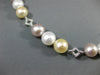 ESTATE .69CT DIAMOND & AAA MULTI COLOR PEARL 14KT WHITE GOLD ETERNITY NECKLACE