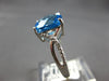 3.56CT DIAMOND & AAA BLUE TOPAZ 14KT WHITE GOLD 3D CUSHION & ROUND INFINITY RING