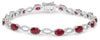 8.26CT DIAMOND & AAA RUBY 14KT WHITE GOLD OVAL & ROUND MARQUISE TENNIS BRACELET