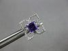 .75CT DIAMOND & AAA AMETHYST 14KT WHITE GOLD PRINCESS CUT & ROUND STUD EARRINGS