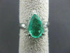 ESTATE LARGE 2.10CT DIAMOND & AAA COLOMBIAN EMERALD PLATINUM ENGAGEMENT RING