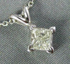 ESTATE .53CT DIAMOND 14KT WHITE GOLD 3D PRINCESS SOLITAIRE PENDANT #312