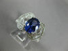 ESTATE LARGE 3.58CT DIAMOND & AAA OVAL TANZANITE 14KT WHITE GOLD ENGAGEMENT RING