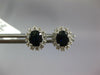 1.74CT DIAMOND & AAA SAPPHIRE 14K WHITE GOLD OVAL & ROUND FLOWER STUD EARRINGS