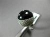 ESTATE WIDE 1.03CT DIAMOND & ONYX 14K WHITE GOLD 3D ROUND MOON & STAR LOVE RING