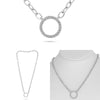 1.0CT DIAMOND 14KT WHITE GOLD 3D CLASSIC CIRCLE OF LIFE OPEN OVAL LOVE NECKLACE