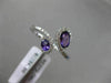 ESTATE WIDE .71CT DIAMOND & AAA OVAL AMETHYST 14KT WHITE GOLD 3D SNAKE LOVE RING