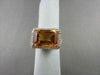ESTATE WIDE 9.67CTW AAA CITRINE & DIAMOND 14KT WHITE GOLD RING