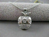 ESTATE DIAMOND 14KT WHITE GOLD BIG APPLE NEW YORK PENDANT STARS & STRIPES #7801