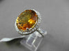 ESTATE MASSIVE 7.28CT DIAMOND & AAA EXTRA FACET CITRINE 14KT WHITE GOLD 3D RING