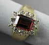 ESTATE 1.65CT DIAMOND & AAA TOURMALINE 14KT YELLOW GOLD SQUARE CUT CLUSTER RING