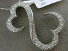 ESTATE LARGE 1.36CT DIAMOND 14K WHITE GOLD 3D DOUBLE HEART SEMI INFINITY PENDANT