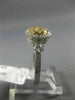 ESTATE WIDE .85CT WHITE & FANCY YELLOW DIAMOND 14K YELLOW GOLD HALO CLUSTER RING
