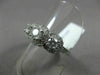 ESTATE 1.25CT DIAMOND 14KT WHITE GOLD 3 STONE FILIGREE MILGRAIN FRIENDSHIP RING
