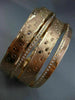 ESTATE WIDE .42CT DIAMOND 14K ROSE GOLD 3D MULTI ROW CRISS CROSS BANGLE BRACELET