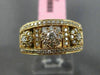 ESTATE WIDE .75CT DIAMOND 18KT ROSE GOLD 3D 3 FLOWER MILGRAIN ANNIVERSARY RING