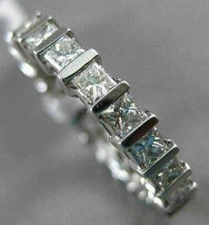 ESTATE 2.20CT PRINCESS DIAMOND 14KT WHITE GOLD 3D ETERNITY ANNIVERSARY RING 2591