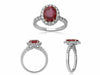 LARGE GIA CERTIFIED 3.12CT DIAMOND & AAA RUBY 18K 2 TONE GOLD 3D ENGAGEMENT RING