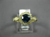 ESTATE 1.07CT DIAMOND & AAA SAPPHIRE 14K YELLOW GOLD FLOWER LEAF ENGAGEMENT RING