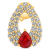 1.50CT DIAMOND & AAA RUBY 14KT YELLOW GOLD OPEN TEAR DROP FUN HANGING EARRINGS