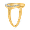 .28CT DIAMOND 14KT 2 TONE GOLD DOUBLE OPEN OVAL LOVE KNOT CRISS CROSS FUN RING