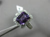 ESTATE 2.9CT DIAMOND & AAA AMETHYST 14K WHITE GOLD FILIGREE HALO ENGAGEMENT RING