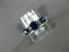 ESTATE .43CT DIAMOND & AAA SAPPHIRE 14KT WHITE GOLD 3D 3 STONE ROUND RING #21278