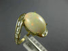 ESTATE LARGE 6.20CT CZ & AAA OPAL 14KT YELLOW GOLD 3D OVAL CRISS CROSS RING