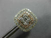 ESTATE LARGE 1.78CT ROUND & BAGUETTE DIAMOND 14KT ROSE GOLD SQUARE STUD EARRINGS