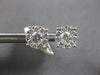 EXTRA LARGE 1.27CT DIAMOND 18KT WHITE GOLD 3D ROUND SOLITAIRE HALO STUD EARRINGS