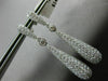 ESTATE LARGE 4.74CT DIAMOND 14KT WHITE GOLD 3D PAVE TEAR DROP HANGING EARRINGS