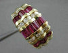 ESTATE 3.35CT ROUND DIAMOND & AAA BAGUETTE RUBY 14KT YELLOW GOLD ENGAGEMENT RING