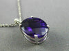 ESTATE 2.71CT DIAMOND EXTRA FACET AMETHYST 14KT WHITE GOLD OVAL FLOATING PENDANT
