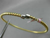 ESTATE .22CT DIAMOND 14K WHITE & YELLOW GOLD 3D PAVE ROPE DESIGN BANGLE BRACELET
