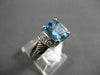 ESTATE 1.42CT DIAMOND & AAA BLUE TOPAZ 14K WHITE GOLD FILIGREE ENGAGEMENT RING