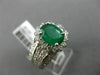 LARGE 3.30CT DIAMOND & AAA EMERALD 14K WHITE GOLD OVAL MULTI ROW ENGAGEMENT RING
