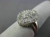 ESTATE LARGE 2.18CT ROUND & BAGUETTE DIAMOND 18KT WHITE GOLD 3D CLUSTER FUN RING