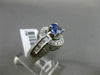 ESTATE LARGE 1.40CT DIAMOND & TANZINITE 14KT WHITE GOLD FILIGREE ENGAGEMENT RING
