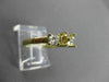 ESTATE .40CT DIAMOND 14KT YELLOW GOLD 3 STONE SEMI MOUNT ENGAGEMENT RING #21111