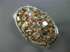 ESTATE EXTRA LARGE 3.78CT FANCY MULTI COLOR DIAMOND 18KT GOLD OVAL INFINITY RING