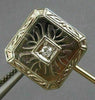 ANTIQUE .03CT OLD MINE DIAMOND 14KT 2 TONE GOLD OCTAGON FILIGREE LAPEL PIN 26194