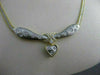 ESTATE .80CT DIAMOND 18KT WHITE & YELLOW GOLD 3D HANGING HEART DIAMOND NECKLACE