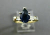 ESTATE 2.16CT DIAMOND & AAA SAPPHIRE 14KT GOLD PEAR SHAPE ENGAGEMENT RING #25405