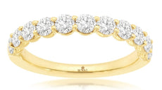 1.20CT DIAMOND 14KT YELLOW GOLD ROUND SHARE PRONG SEMI ETERNITY ANNIVERSARY RING