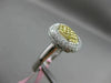ESTATE WIDE .85CT DIAMOND 18KT WHITE & YELLOW GOLD SQUARE HEXAGON CLUSTER RING